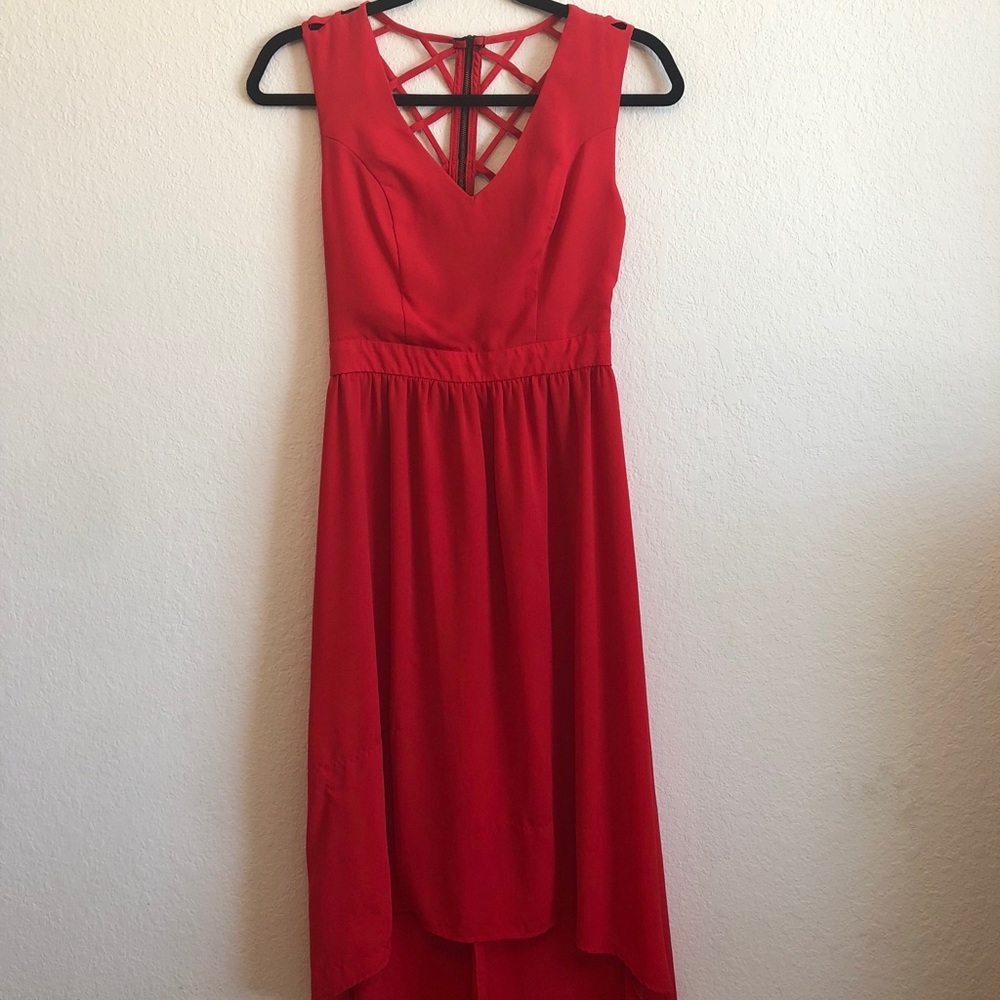 Red High- Low Dress